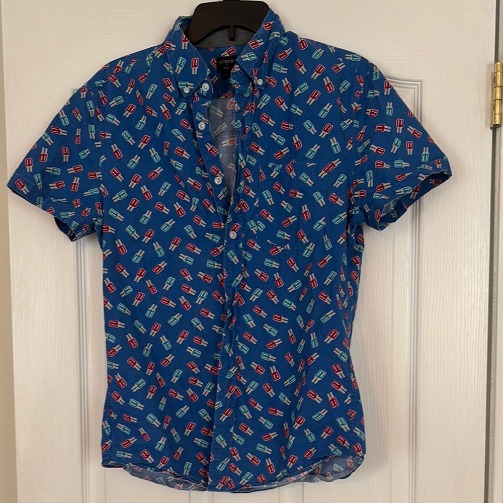 J Crew S Blue Patterned Men's Shirt